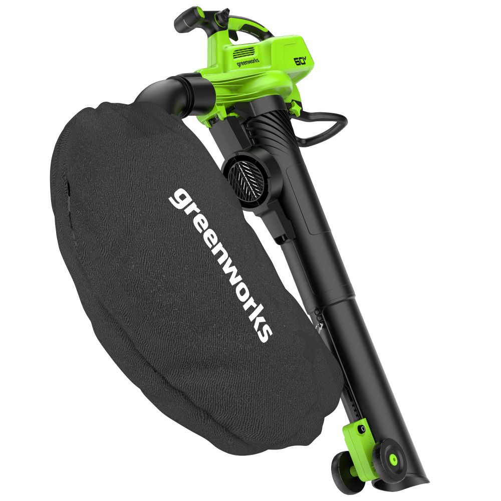 Воздуходувка-пылесос аккумуляторная Greenworks GD60BVII, 60V, бесщеточная, без АКБ и ЗУ (2409307)