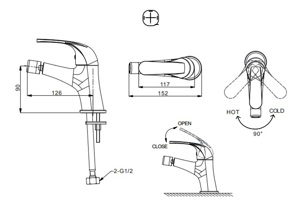 Смеситель для биде Bravat Fit