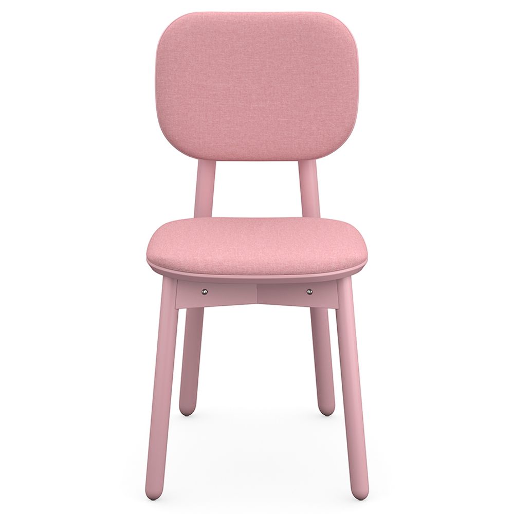 Стул с обивкой Saga, рогожка, розовый