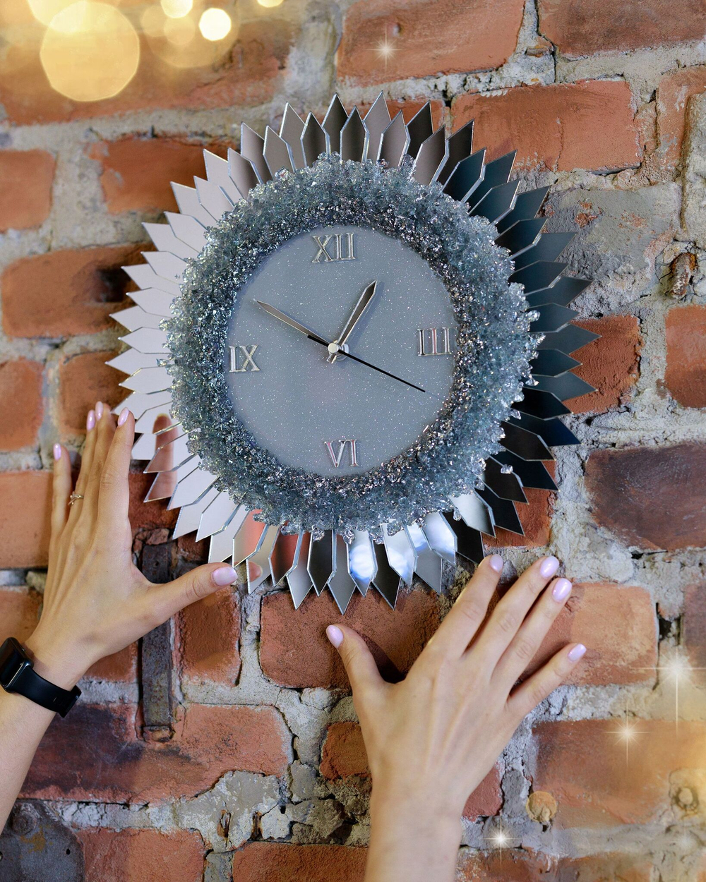 "Чудо света" Кварцевые настенные часы Mirror rays из дизайнерской коллекции Prestige