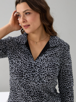 Блузка БЛ-015/серый-леопард