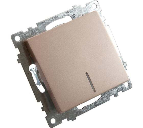 STEKKER Катрин Выключатель мех. СУ 1 кл. 10А индикатор шампань GLS10-7101-02 39591