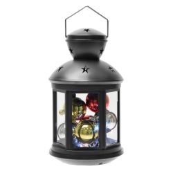 ULD-L1220-010-DTB-RGB BLACK Фонарь со светодиодной гирляндой внутри. на батарейке в комплект не входит. 10 светодиодов. RGB свет. Режим мигания. Черный корпус. 12x20 см. TM Uniel.