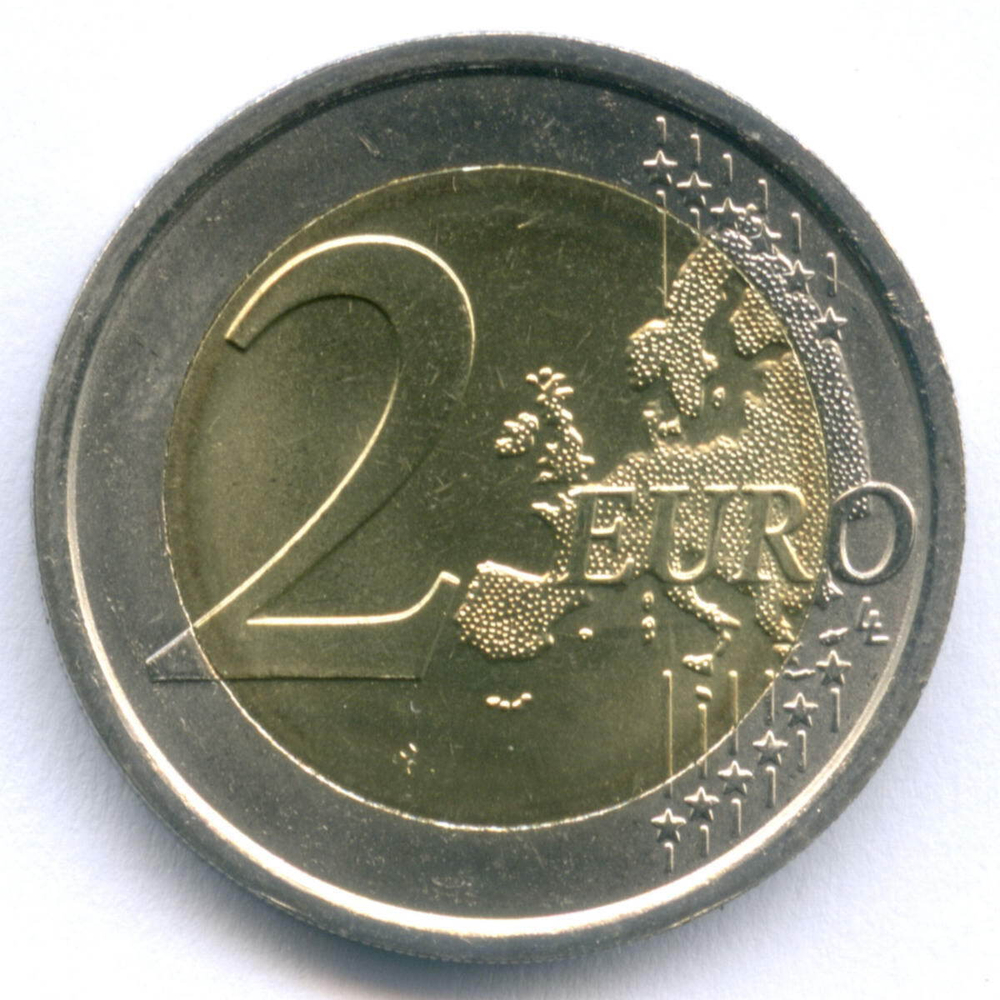 2 евро 2012 год. Италия. 100 лет со дня смерти Джованни Пасколи. Биметалл UNC