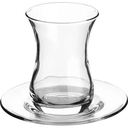 Стакан для чая + розетка стекло 160мл ,H=95мм прозр