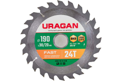 Диск пильный по дереву Fast (190х30/20 мм; 24Т) Uragan 36800-190-30-24_z01