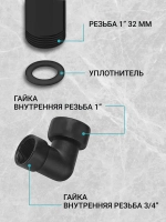 Полотенцесушитель водяной черный 500х500 с боковым подключением