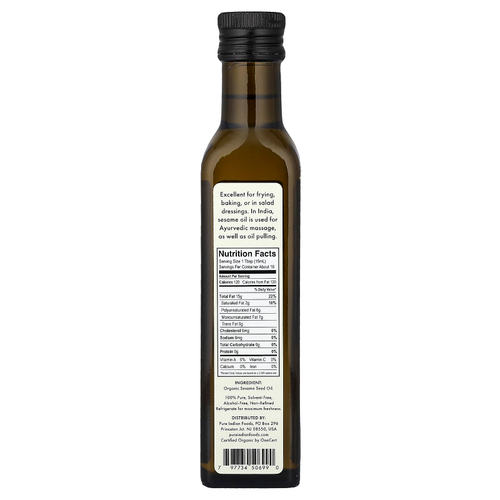 Pure Indian Foods, кунжутное масло, 250 мл