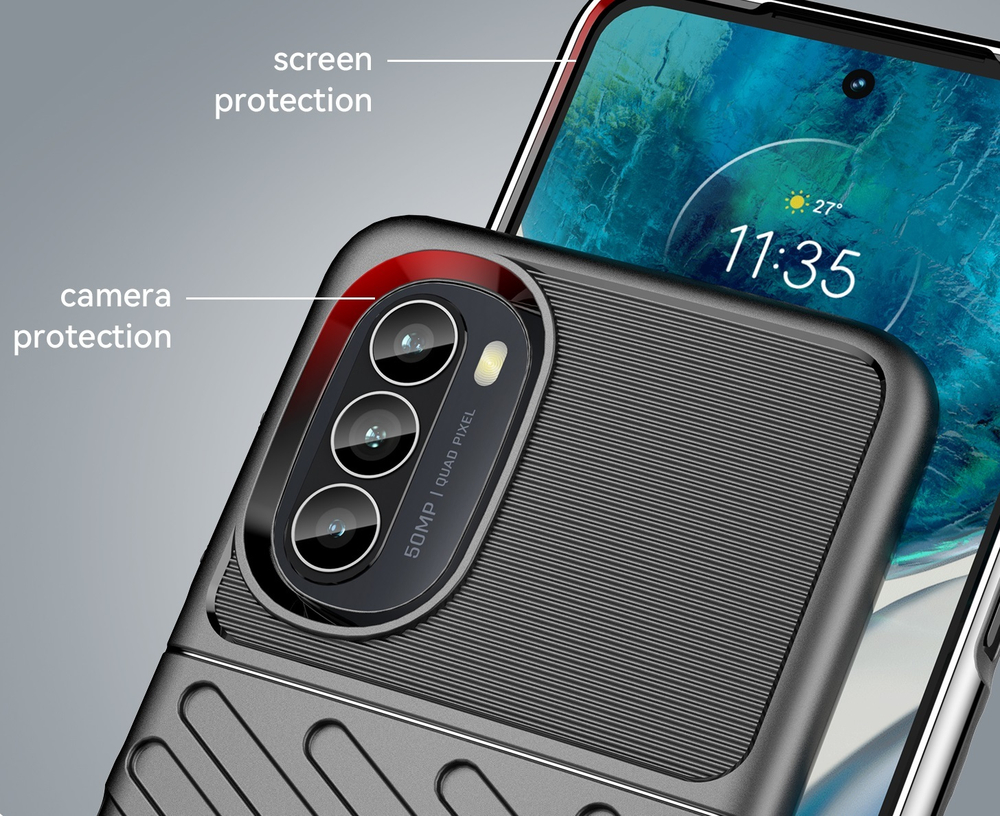 Чехол усиленный с рельефной фактурой для Motorola Moto G52, мягкий отклик кнопок, серия Onyx от Caseport