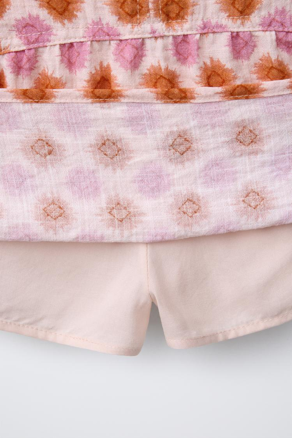 ZARA ЮБКА-ШОРТЫ С ПРИНТОМ «СОЛНЦЕ», РОЗОВЫЙ