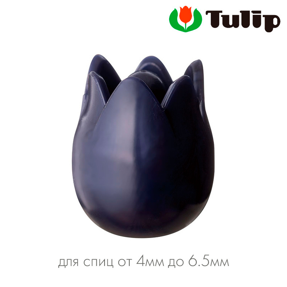 Наконечники для спиц "amicolle" Large, темно-синий тюльпан, 4*6,5мм, Tulip