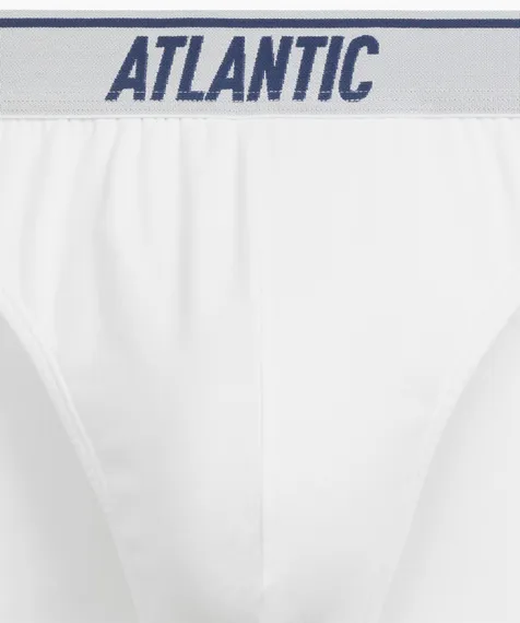 Мужские трусы (3шт) слипы спорт Atlantic 3MP-219, хлопок, белый