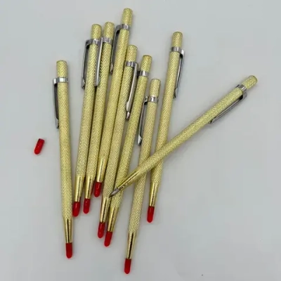 Чертилка разметочная с победитовым наконечником, 145мм, 1 шт, цвет: золотой