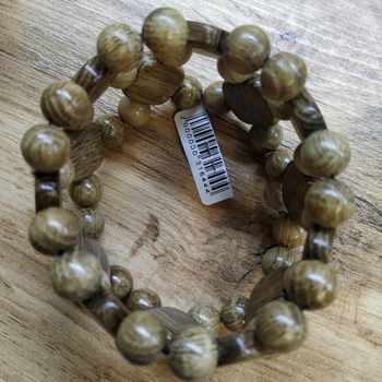 Браслет Ромбик 2 ряда, дерево, цвет темно-коричневый, ширина 45 мм