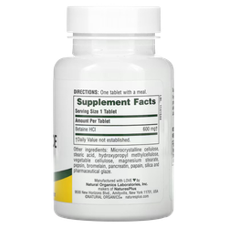 Natures Plus Betaine Hydrohloride 600 mg 90 tab , Бетаин