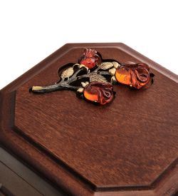 GAEM Art JW-05/02 Шкатулка дер. с украшением «Розы» 12х11 см