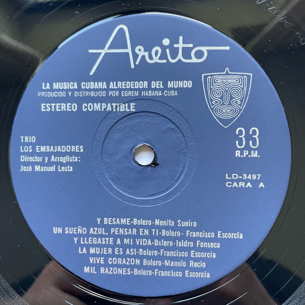 Винтажная виниловая пластинка LP Los Embajadores Кубинская Гитара (Куба 1975)