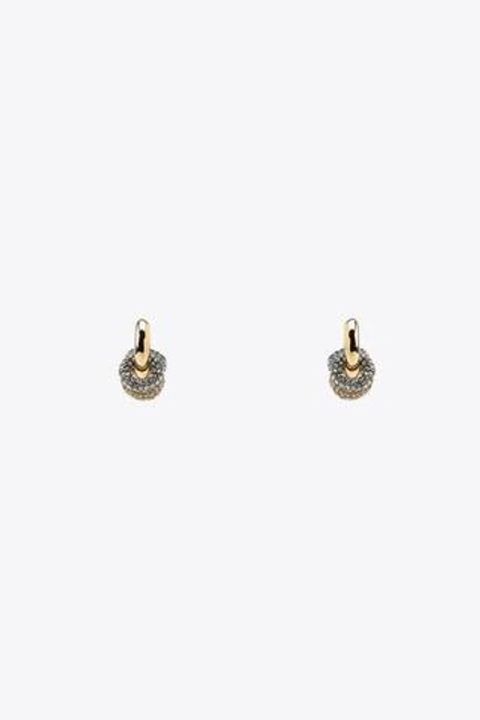 ZARA СЕРЬГИ-КОЛЬЦА С КОНТРАСТНЫМИ СТРАЗАМИ, ЗОЛОТИСТЫЙ
