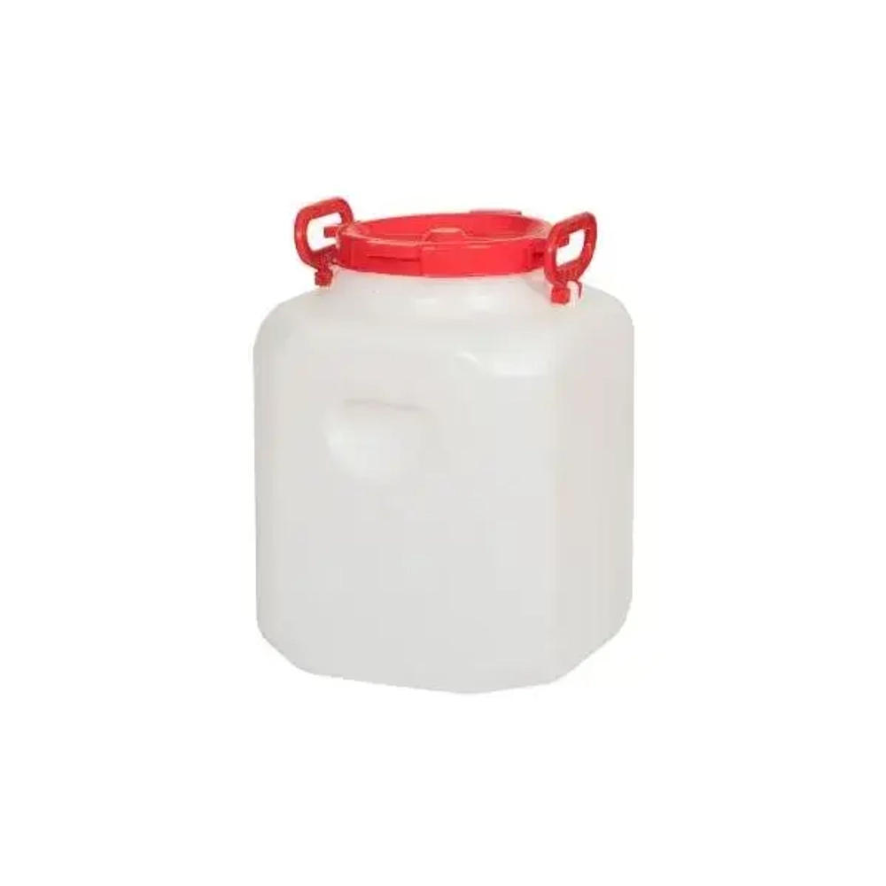 Бочка 40л Дачная квадратная белая (усиленные ручки,V=44,2л, диам.горл.внеш. - 220мм, внут