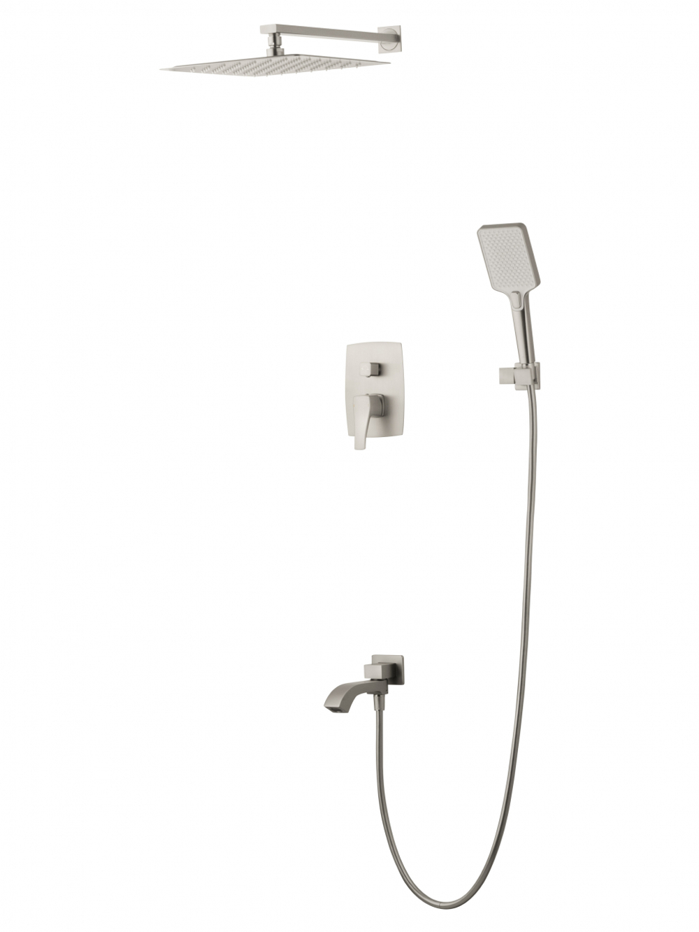 Душевая система встраиваемая WONZON & WOGHAND FLEX, Брашированный никель (WW-88939072-BN)