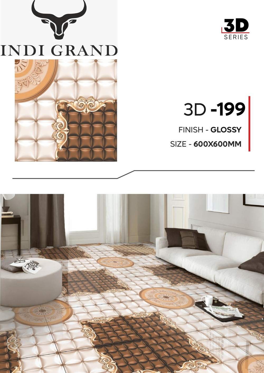 Керамогранит 3D 60х60 glossy - 199