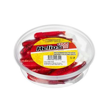 Виброхвост несъедоб. Chubby 3,55'/9 см Red Sparkles WT 20шт. (HS-4-034-N-20) Helios