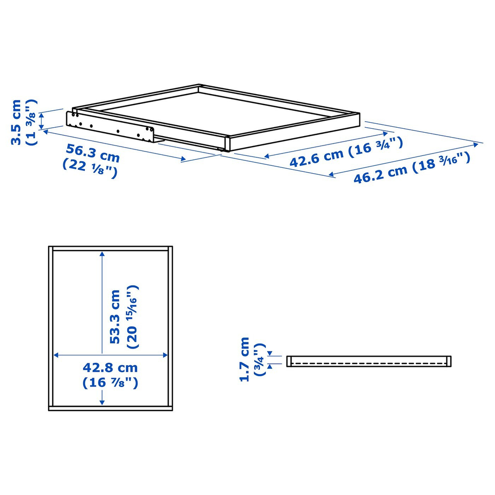 IKEA KOMPLEMENT  (ИКЕА КОМПЛЕМЕНТ)  -  Выдвижной поднос, темно-серый, 50x58 см