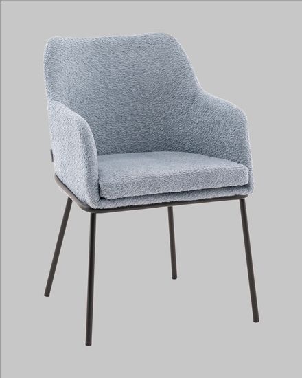 Стул с подлокотниками Орли new ткань букле синий