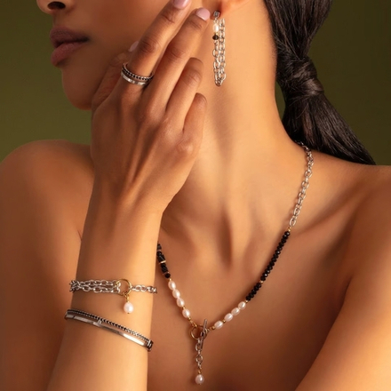 Браслет Coeur de Lion Black-Silver 0136/32-1317 19