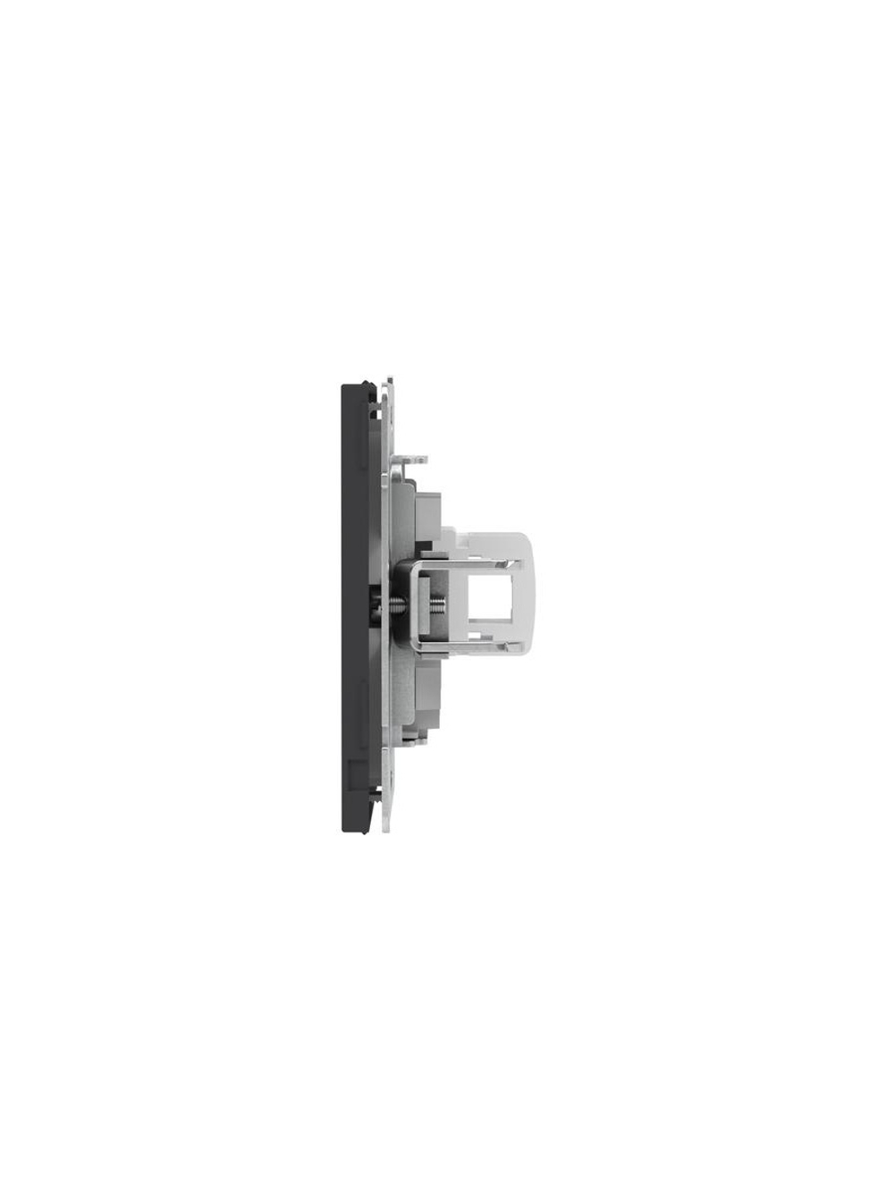 Розетка компьютерная 1-м KANT RJ45 кат.5E без шторки черн. уголь DKC 7012663