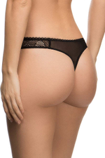 Трусы-стринги Ashley с цветочной вышивкой (Размер: 42) (Цвет: черный)
