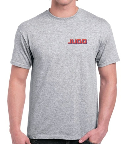 Серый меланж футболка Judo Buro/ Дзюдо Бюро кимоно на спине
