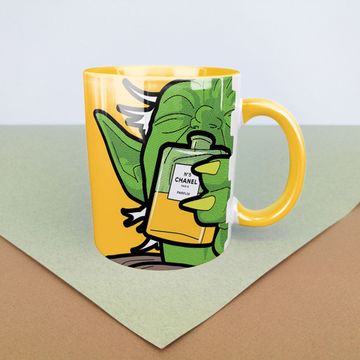 Кружка керамическая, объем: 330 мл, Звёздные Войны, Шанель N5 (желтая)