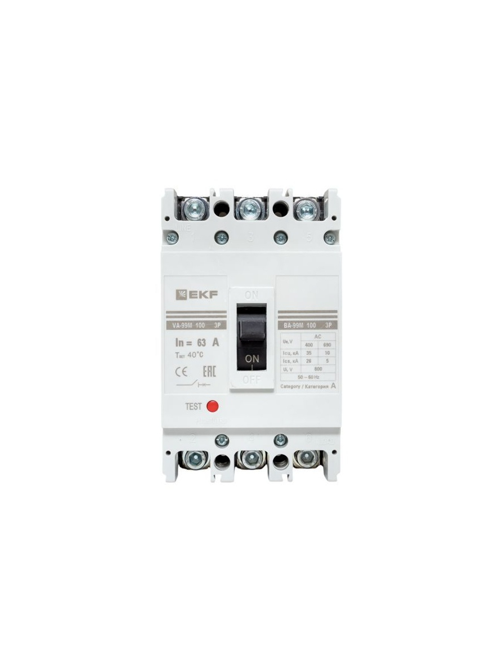 Выключатель автоматический 3п 100/63А 35кА ВА-99М PROxima EKF mccb99-100-63m