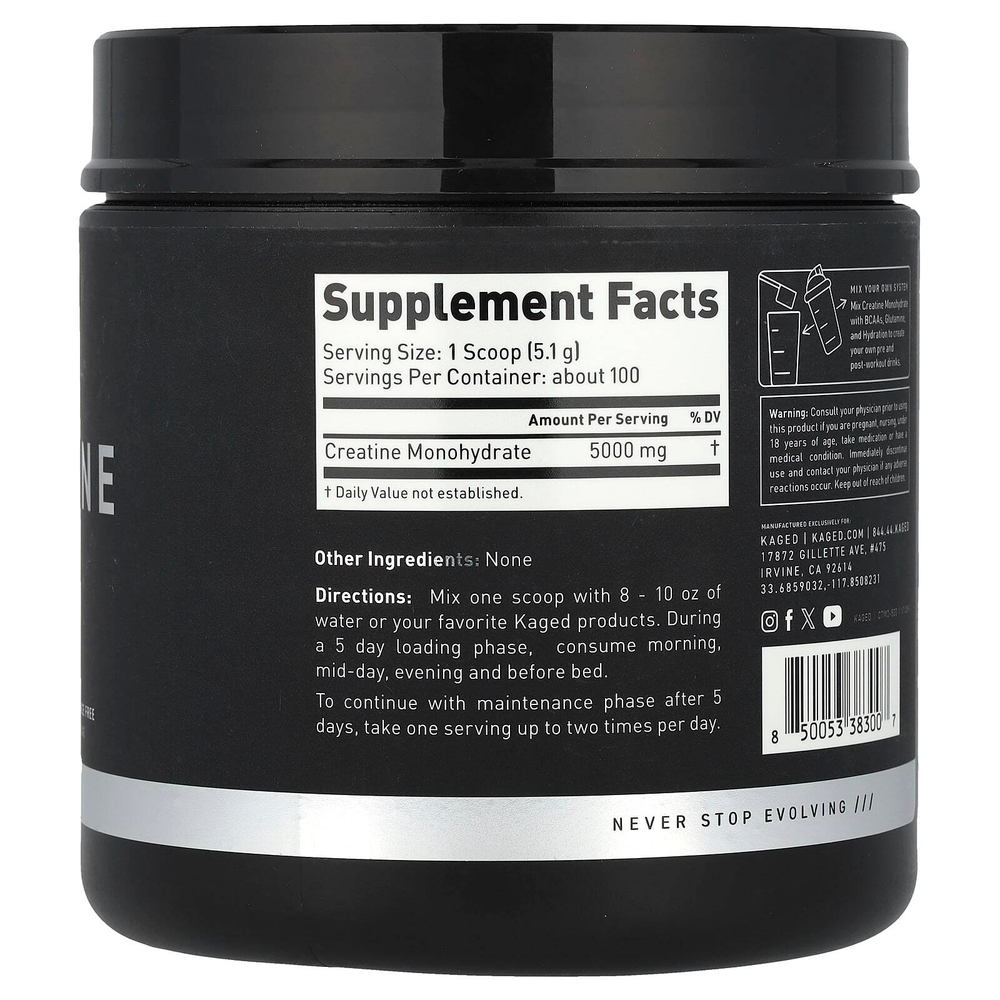 Kaged, моногидрат креатина, без добавок, 510 г (1,12 фунта)