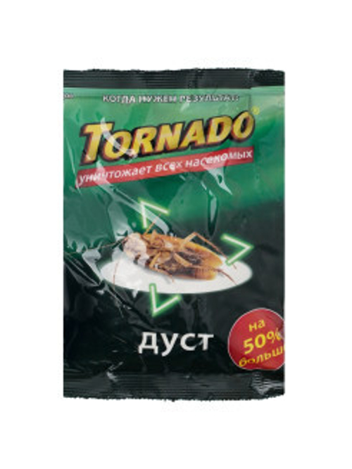 Средство Торнадо дуст порошок от клопов, тараканов, блох, муравьев, мух 150 г