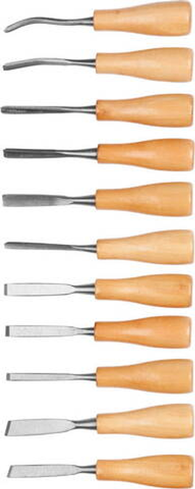 DEXX Мини, 11 предм., набор фигурных стамесок-резцов по дереву(1834-H11)