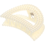 Заколка-краб для волос «Мон Пион», сердечко, цвет белый, 7,5см (Блистер)