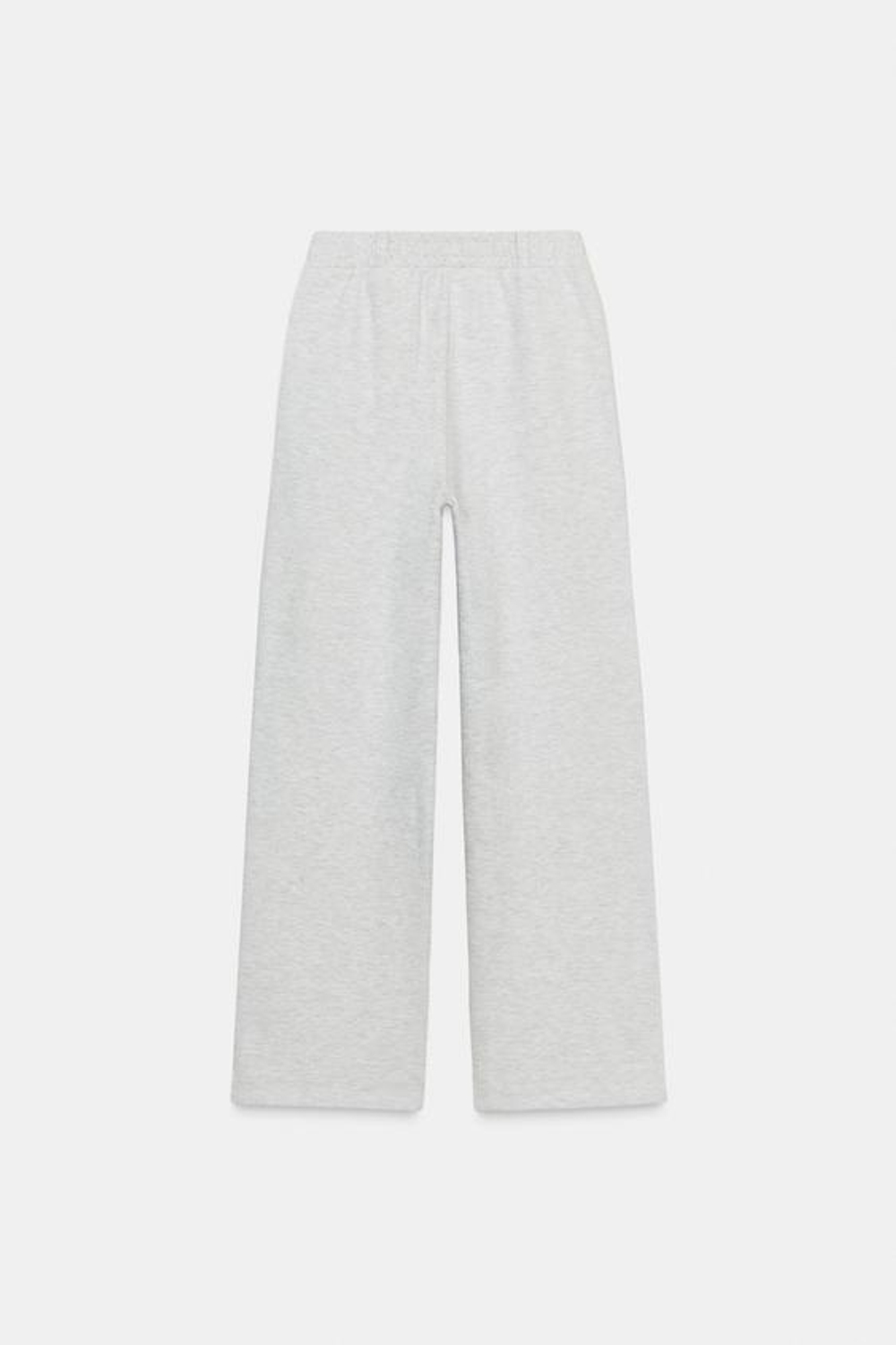 ZARA ПРЯМЫЕ ВЕЛЮРОВЫЕ БРЮКИ СО ШЛЕВКАМИ, СЕРЫЙ МЕЛАНЖ