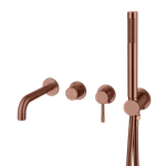 Смеситель встроенный + ручной душ + излив Uno Brushed Bronze