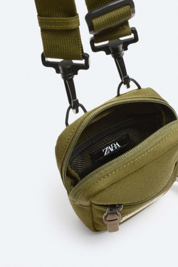 ZARA НЕБОЛЬШАЯ СУМКА В ГОРОДСКОМ СТИЛЕ, ЗЕЛЕНЫЙ ХАКИ