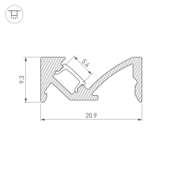 Профиль SL-BEVEL-W21-2000 ANOD (Arlight, Алюминий) 043687