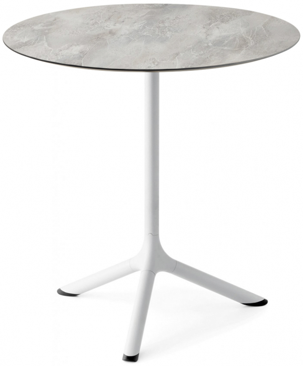 Стол ламинированный обеденный складной Scab Design Tripe Folding, белый, каменный