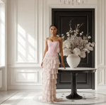 Юбка Afina с воланами в пол, молочный