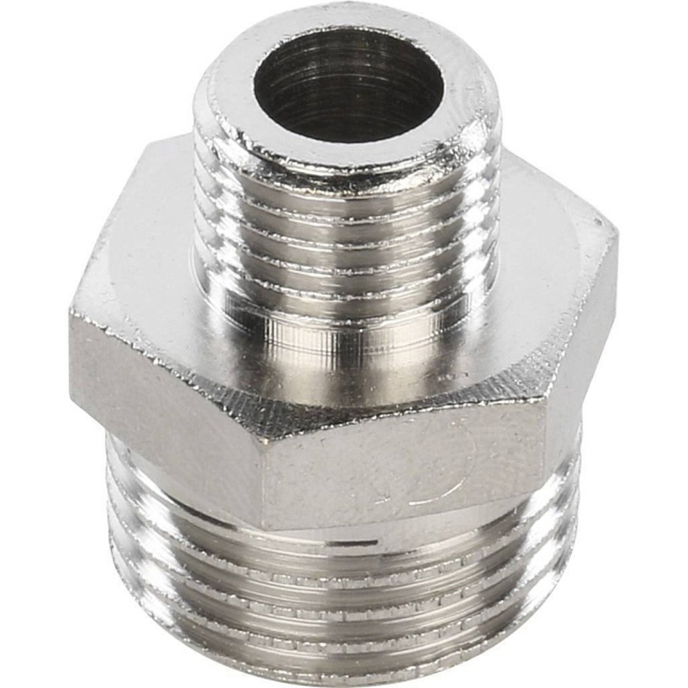 Ниппель STOUT переходной никелированный 1/2"x1/4" НР/НР