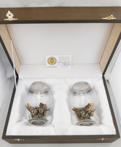 Набор бокалов 2шт. для коньяка Гроздь винограда в футляре