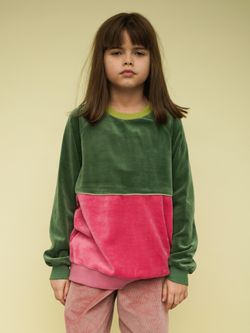 Велюровый свитшот ГРАНИТ/БРУСНИКА