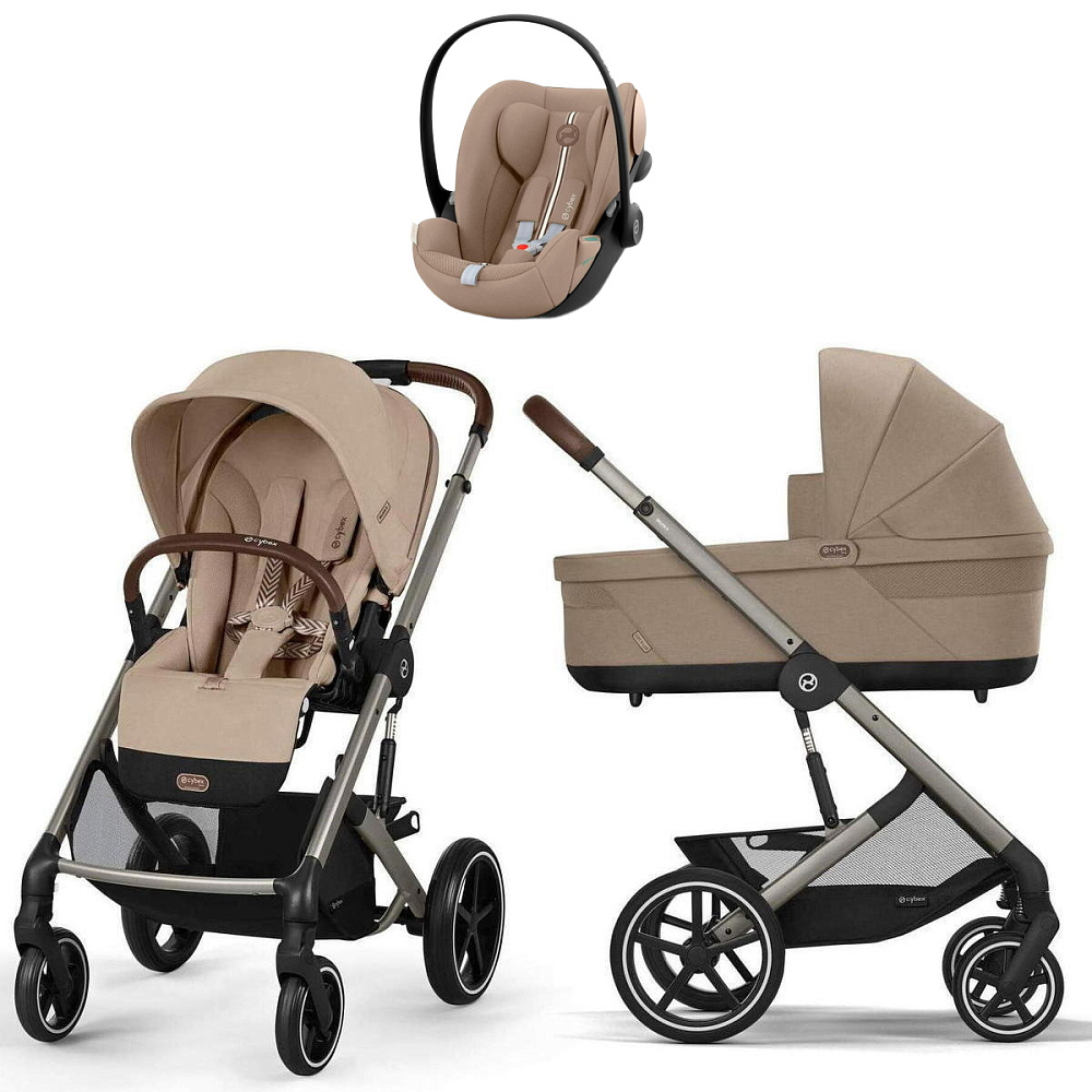 Коляска Cybex Balios S Lux TPE complete Cloud G Almond Beige Plus Base G 4 в 1 Almond Beige с дождевиками