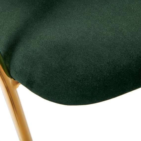 Полубарный стул Turin зеленый велюр с золотыми ножками