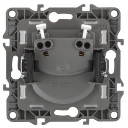 12-2105-12 ЭРА Розетка 2P, 16A-250В, IP20, Эра12, графит